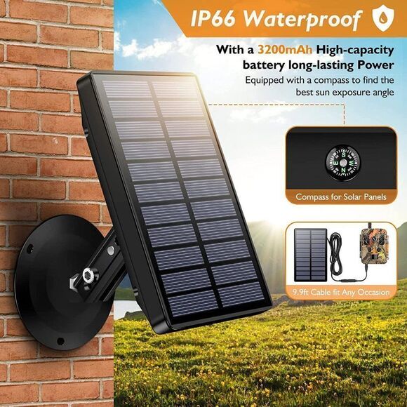 WiFi Trail Camera Solar Powered Camera 4K HD Video Hunting for Wildlife Monitori - Picture 6 of 10